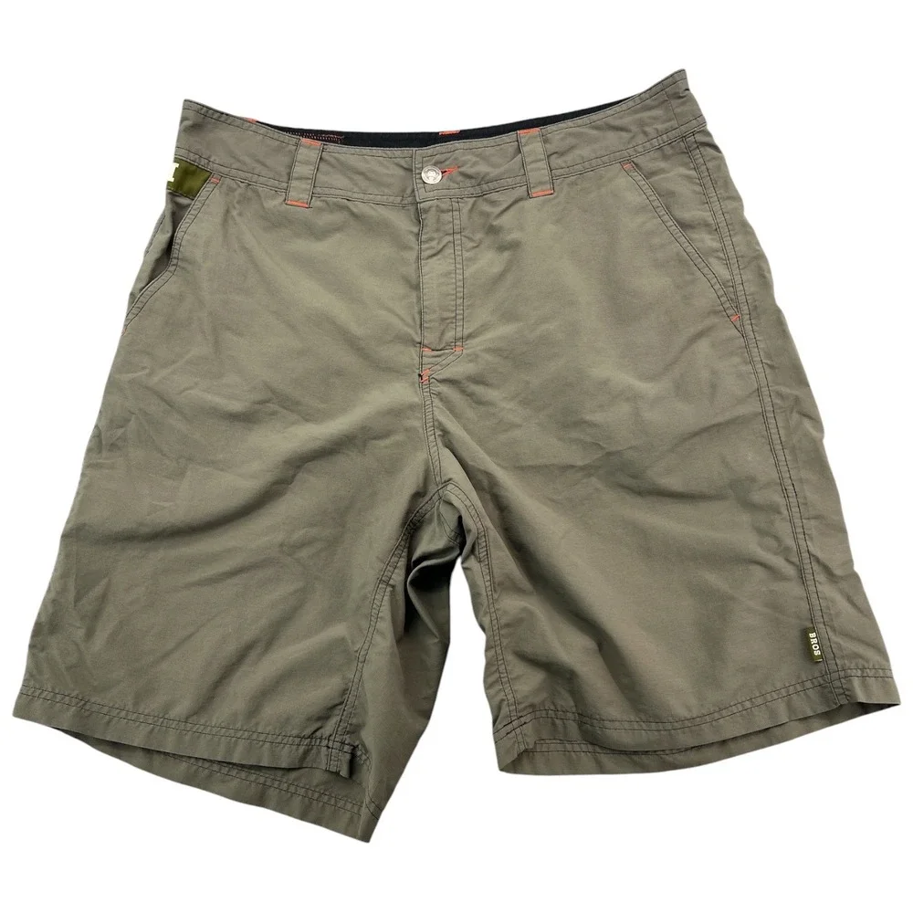 Howler Bros Mens Horizon Nylon Shorts Size 34 Olive Green Ripstop Hiking Fishing